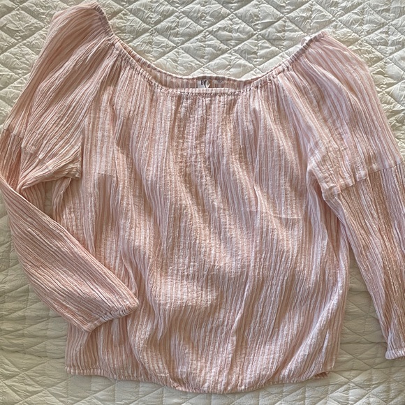 GAP Light Pink Off-Shoulder Blouse - Picture 1 of 4